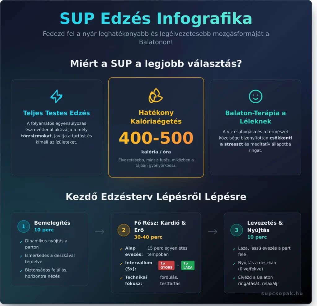 SUP Edzés Teljes Testes Edzés, Ami Élmény a Balatonon