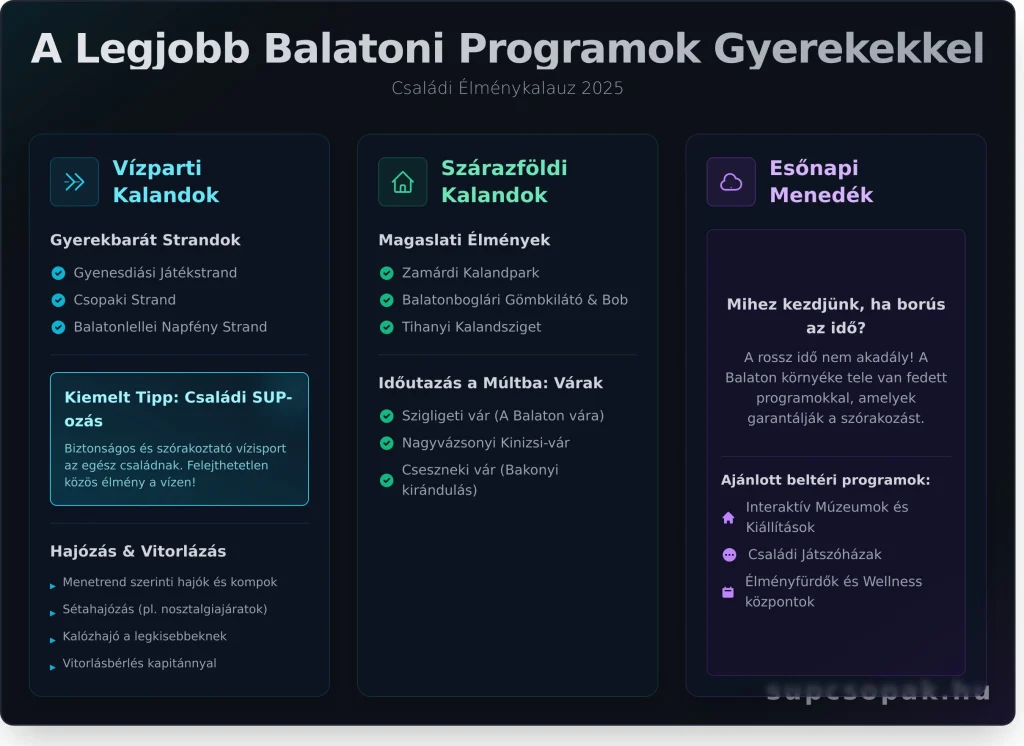 Fedezzétek fel a Balaton-felvidék és a Kis-Balaton páratlan élővilágát! Ezek a nyugodtabb, mégis izgalmas balatoni programok gyerekekkel tökéletes kiegészítői lehetnek a vízi mókának, és segítenek, hogy a család minden tagja közelebb kerüljön a természethez.