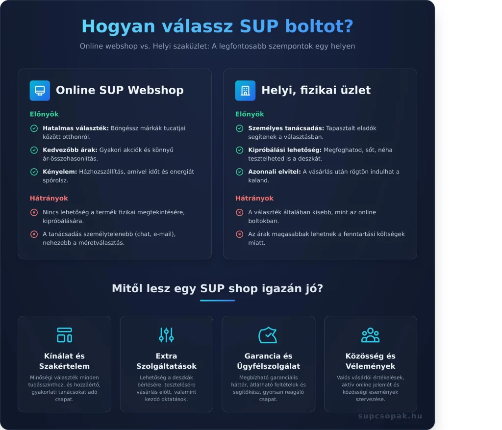 SUP Shop: Útmutató a legjobb SUP bolt kiválasztásához